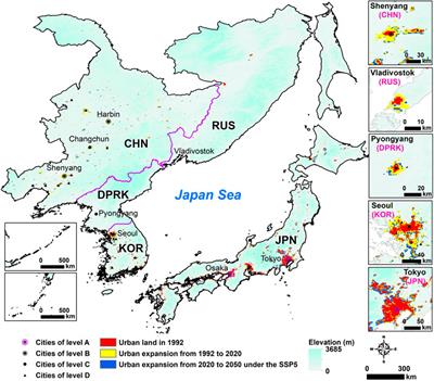 Impact of urban expansion on grain production in the Japan Sea Rim region